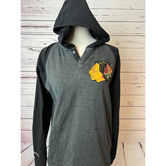 Chicago Blackhawks Vintage Hockey NHL Mitchell and Ness Hoodie Sweatshirt Medium - Picture 6 of 9
